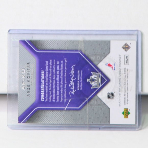 Anze Kopitar SP Game Used Hockey Jersey Card 2007/08 Card #AF-KO LA Kings - Picture 2 of 2